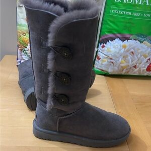 UGG Bailey Button Tall Womens Gray